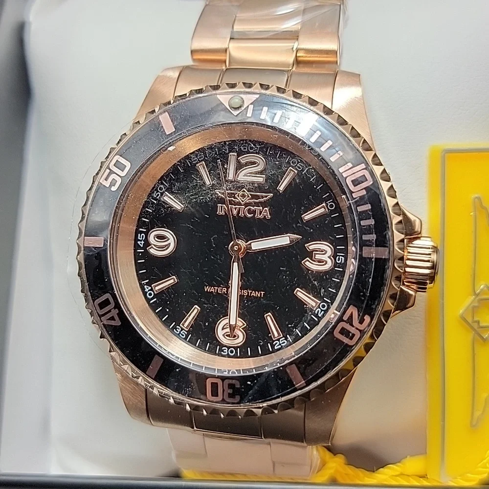 NEW 69721 Invicta Specialty Men's Quartz Bracelet Watch - 41mm Rose Gold Black